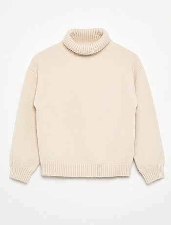 Jersey liso de cuello vuelto