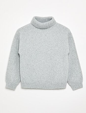 Jersey liso de cuello vuelto