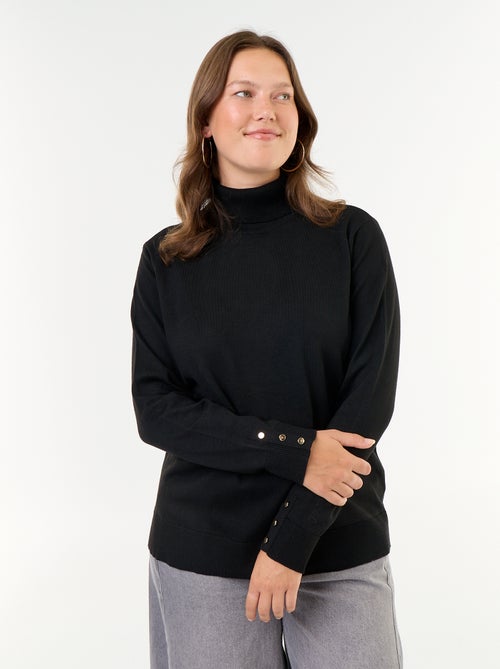 Jersey liso de cuello vuelto - Kiabi