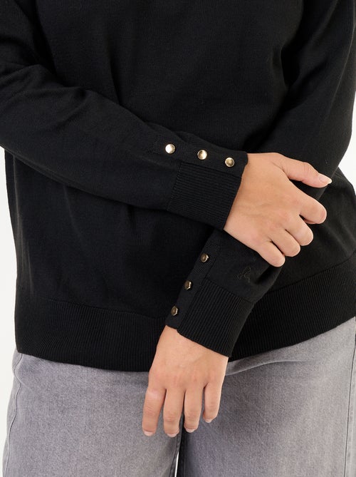 Jersey liso de cuello vuelto - Kiabi