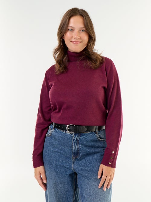 Jersey liso de cuello vuelto - Kiabi