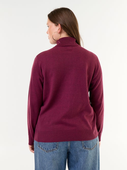 Jersey liso de cuello vuelto - Kiabi