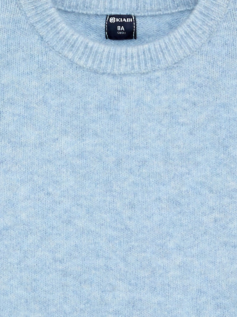 Jersey liso de manga larga Azul - Kiabi