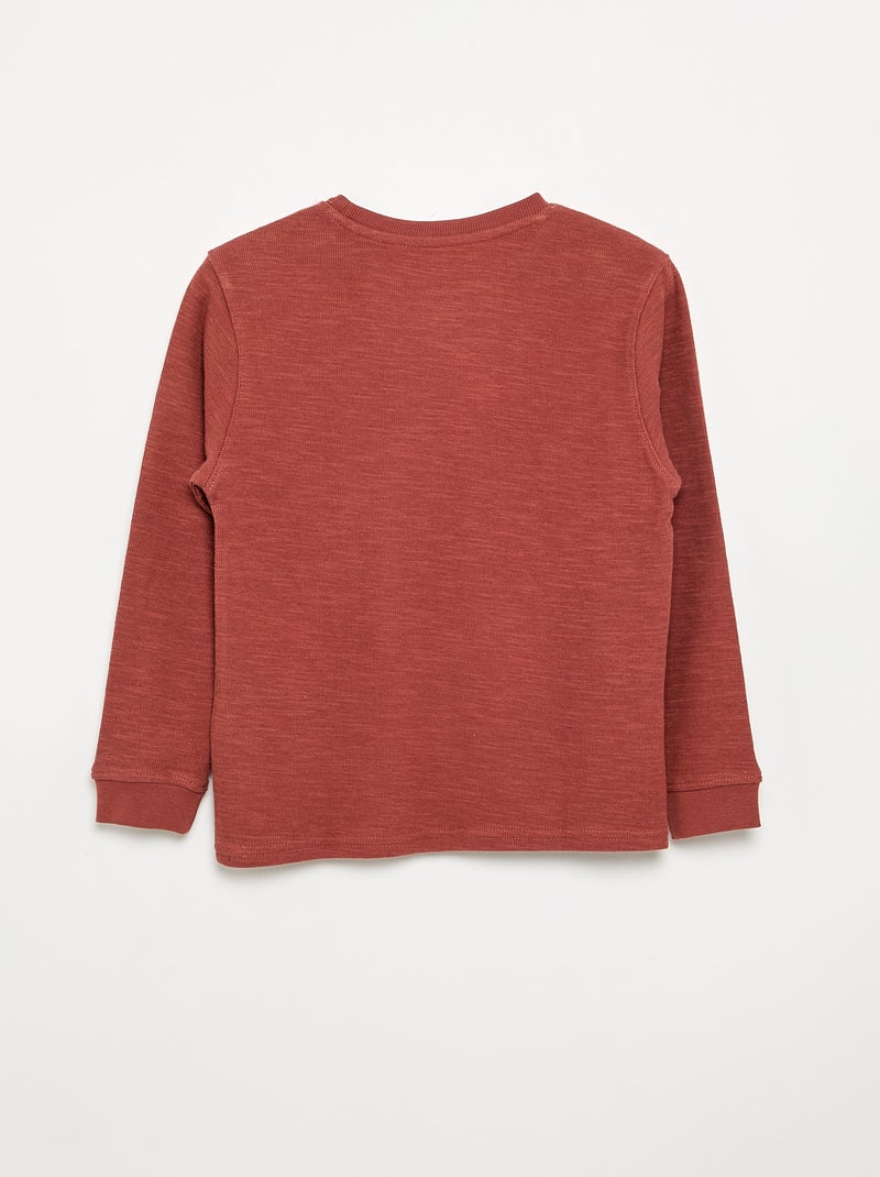Jersey liso de manga larga Rojo - Kiabi