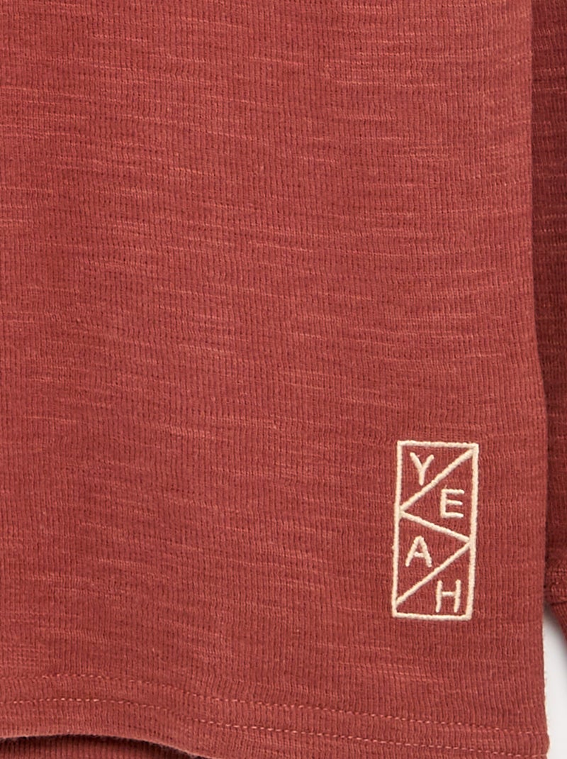 Jersey liso de manga larga Rojo - Kiabi