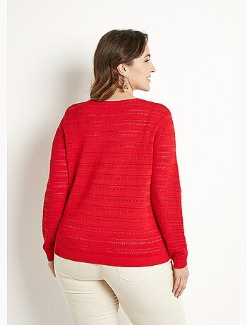 Jersey liso de manga larga, suave, corto, con cuello redondo - Afibel