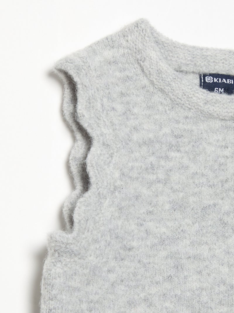 Jersey liso sin mangas Gris - Kiabi
