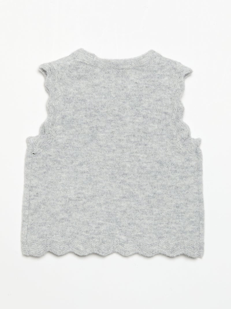 Jersey liso sin mangas Gris - Kiabi