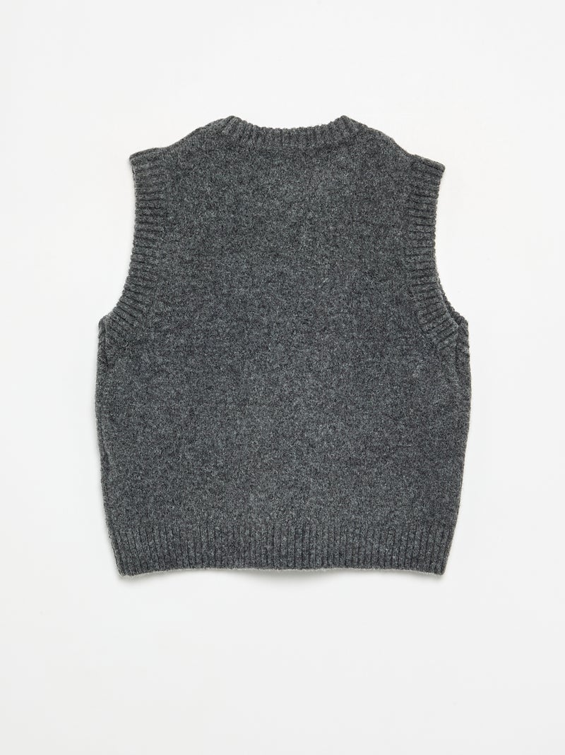 Jersey liso sin mangas Gris - Kiabi
