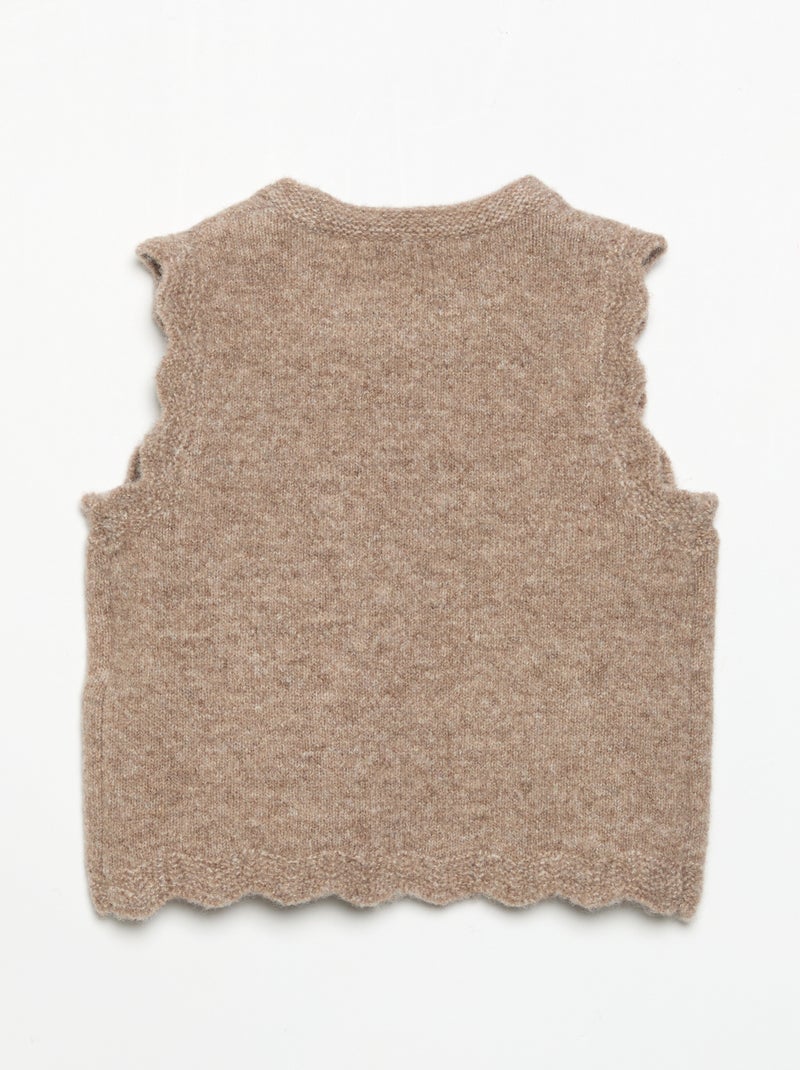 Jersey liso sin mangas Marron - Kiabi