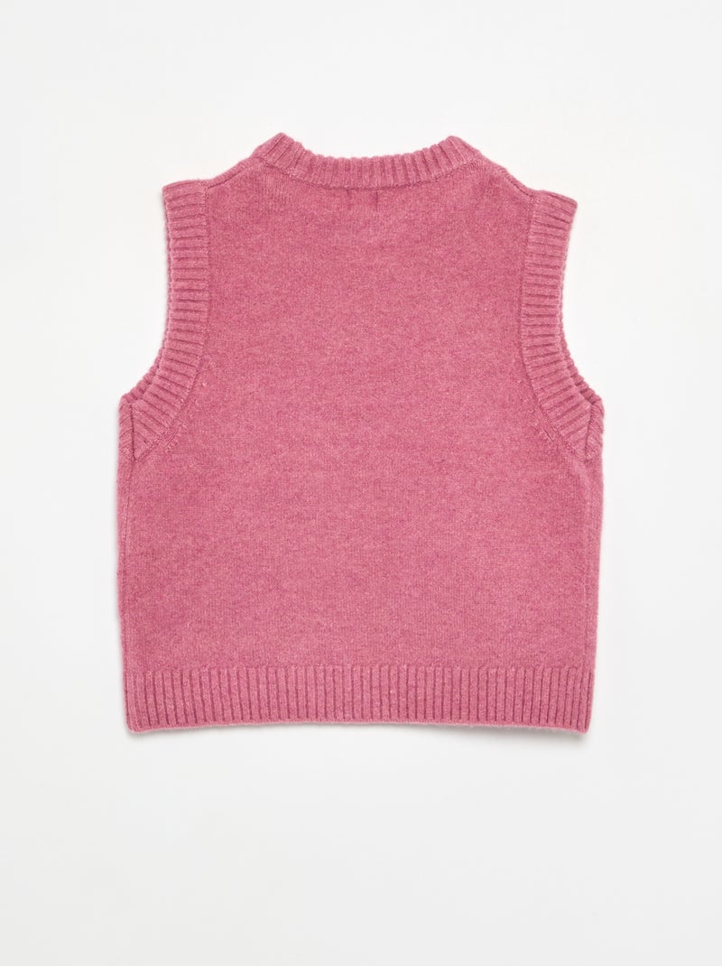 Jersey liso sin mangas Rosa - Kiabi
