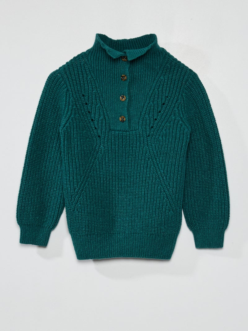 Jersey liso verde gris - Kiabi