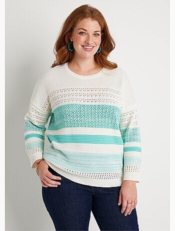 Jersey manga 3/4 calado mezcla de algodón - Afibel