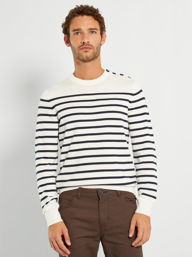 Jersey marinero BLANCO - Kiabi