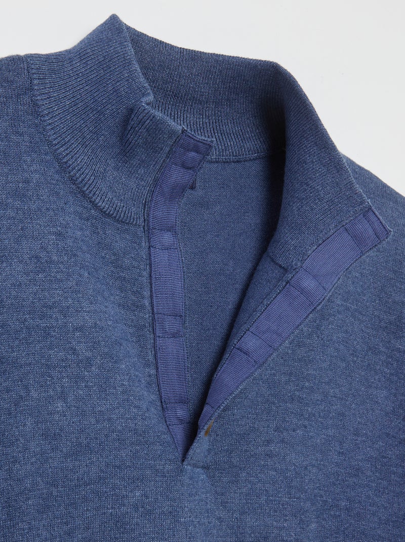 Jersey marinero con cremallera en el cuello - So Easy AZUL - Kiabi