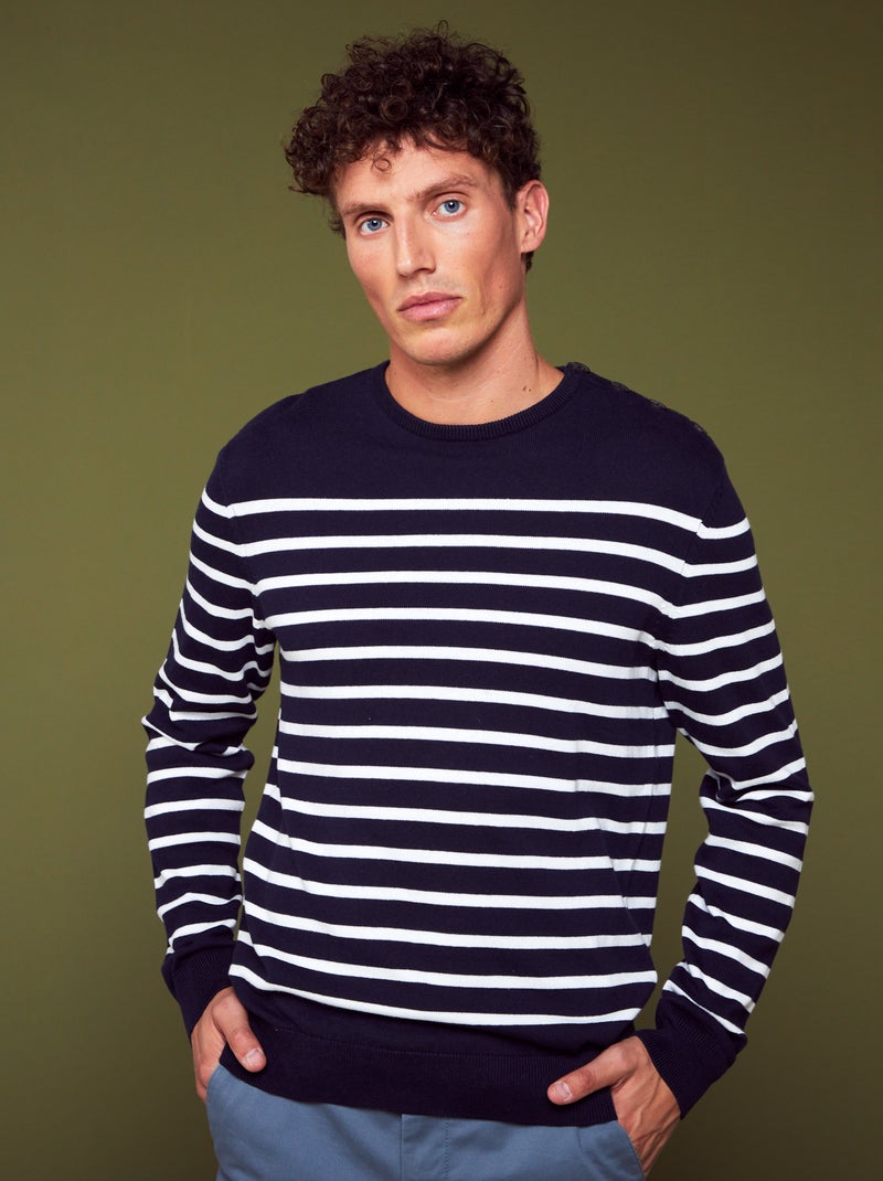 Jersey marinero con cuello redondo AZUL - Kiabi