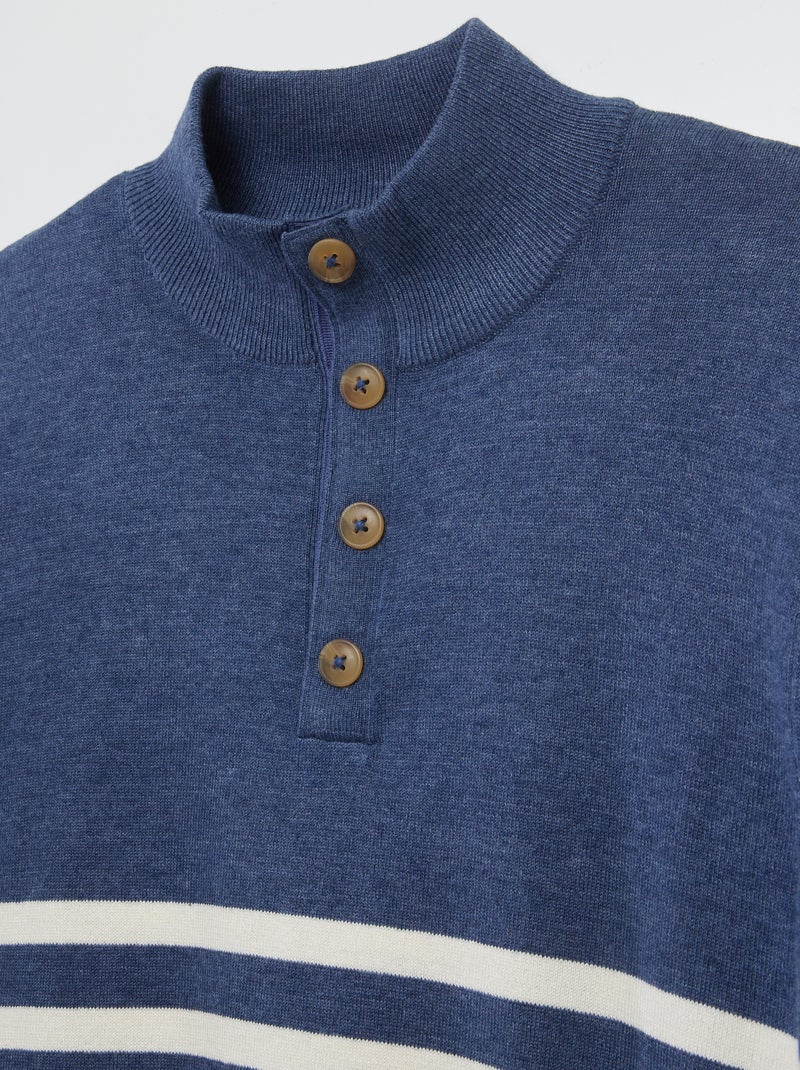 Jersey marinero de cuello camionero - colección fácil de poner AZUL - Kiabi