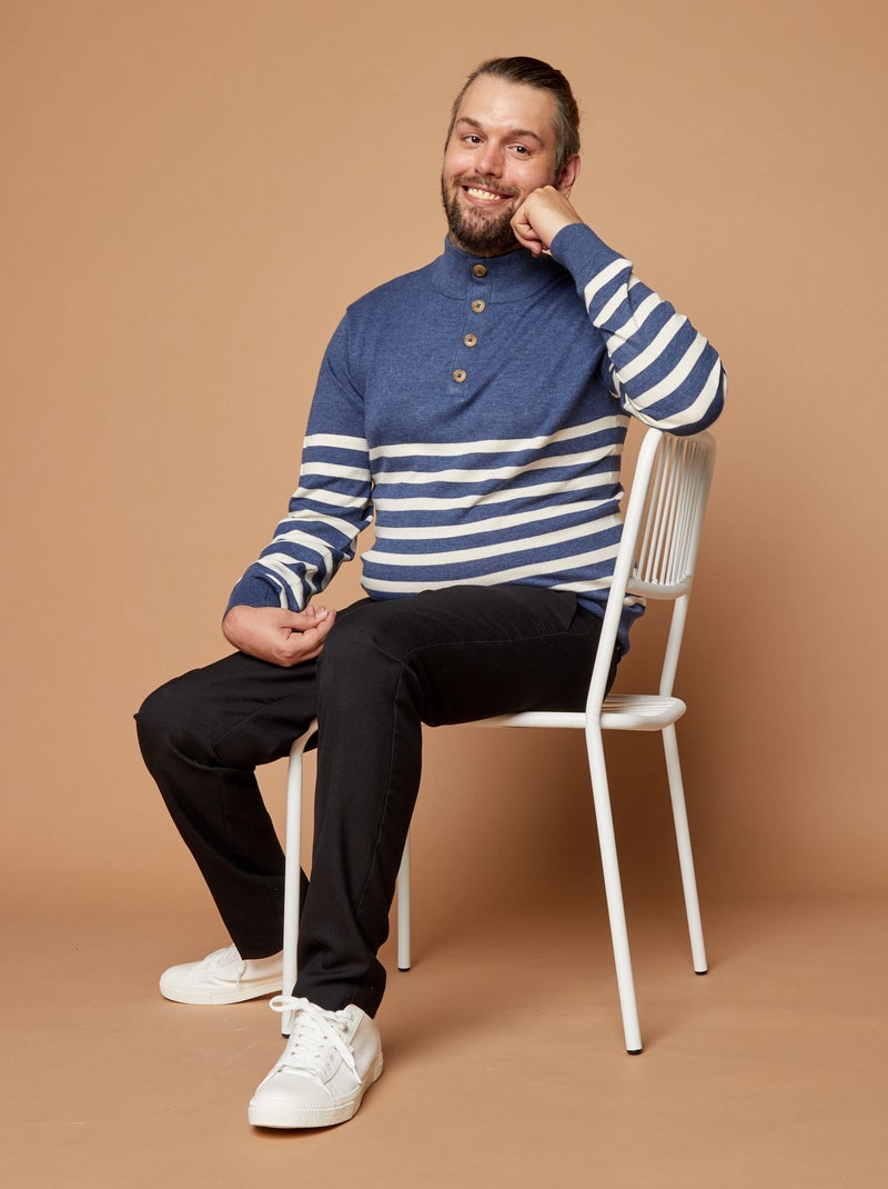 Jersey marinero de cuello camionero - colección fácil de poner AZUL - Kiabi