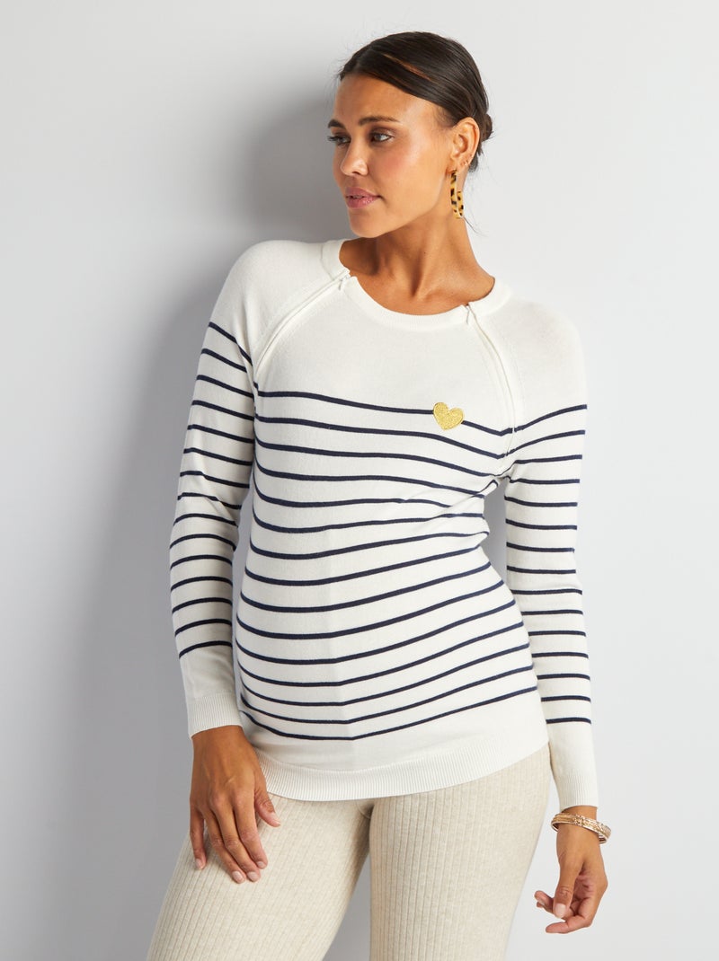 Jersey marinero de lactancia BLANCO - Kiabi