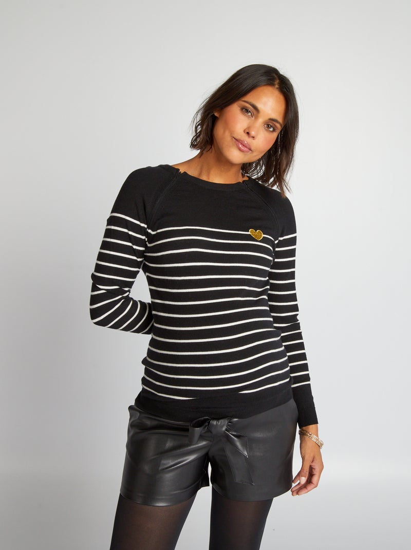 Jersey marinero de lactancia NEGRO - Kiabi