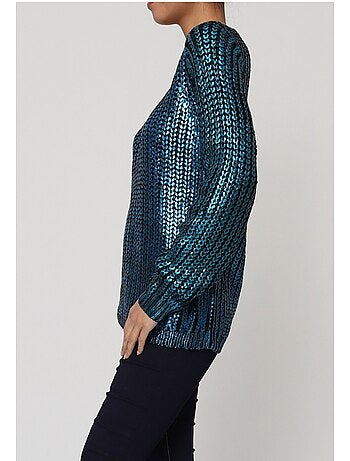 Jersey metálico con cuello de pico Kebello