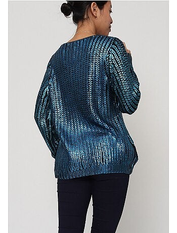 Jersey metálico con cuello de pico Kebello