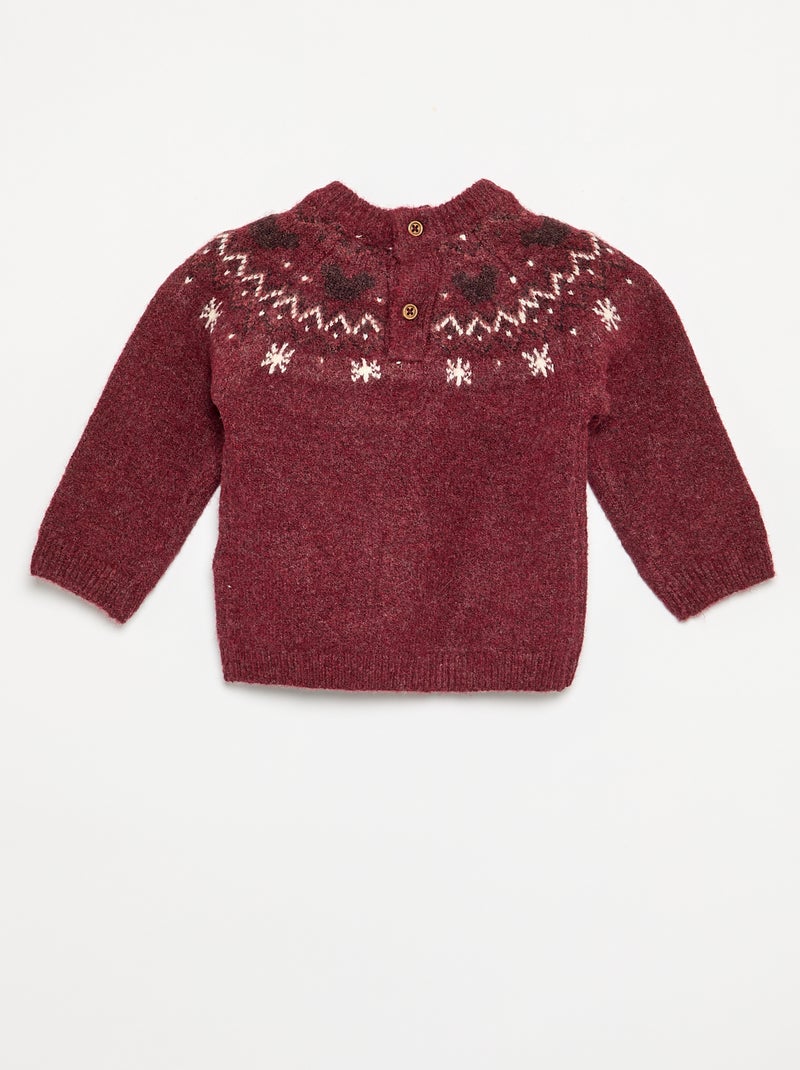 Jersey 'Mickey' 'Disney' de cuello redondo 'Navidad' Marron - Kiabi
