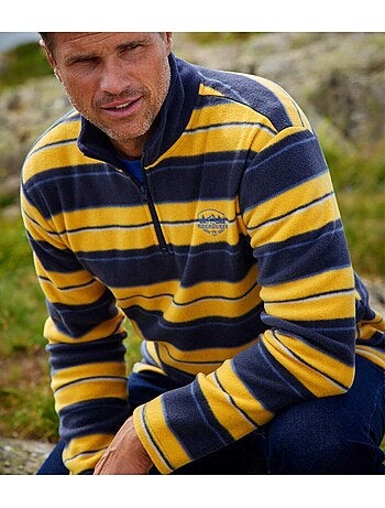 Jersey micropolar a rayas con cuello alto y cremallera rocheuses