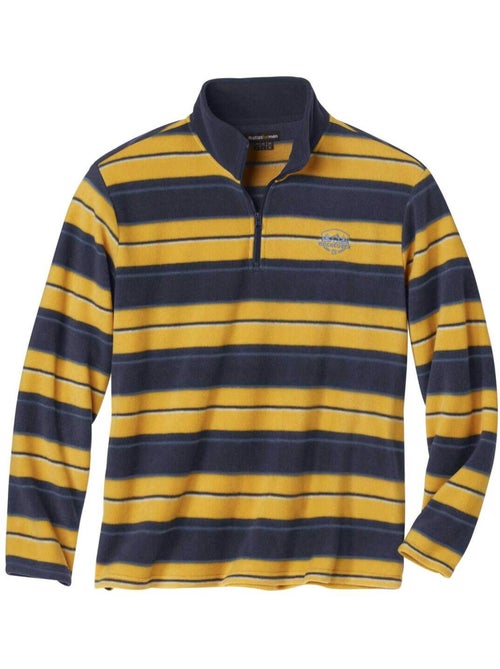Jersey micropolar a rayas con cuello alto y cremallera rocheuses - Kiabi