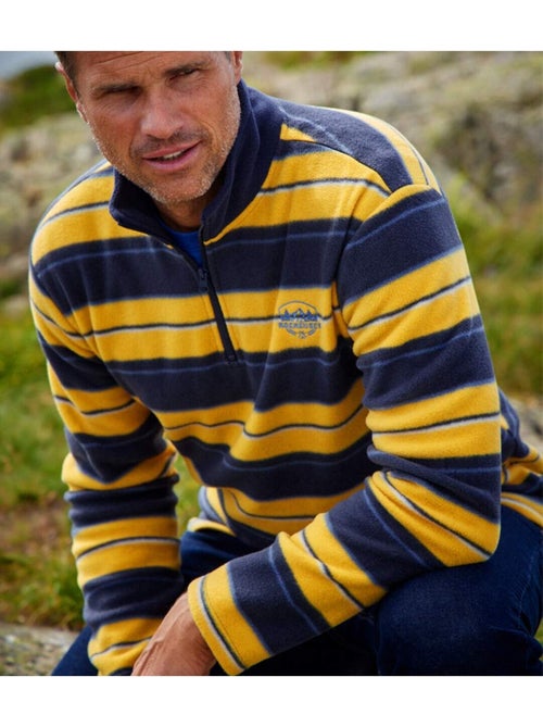 Jersey micropolar a rayas con cuello alto y cremallera rocheuses - Kiabi