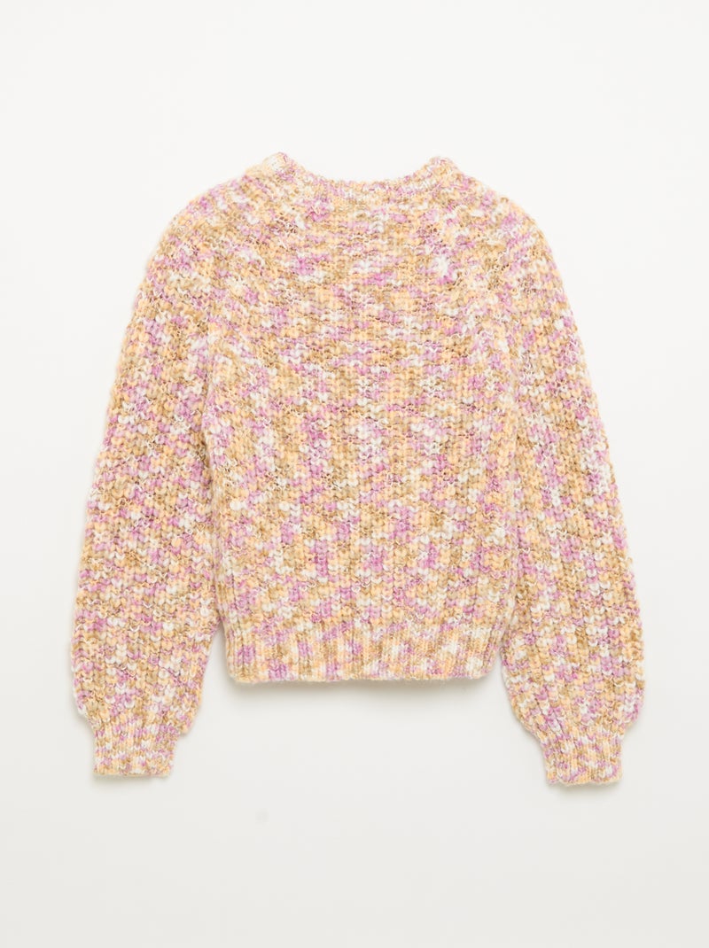 Jersey multicolor de punto grueso Rosa - Kiabi