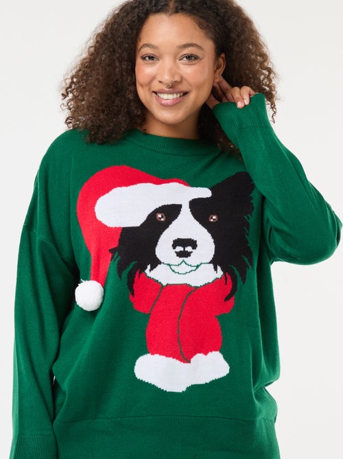 Jersey navideño con estampado de perro - Kiabi