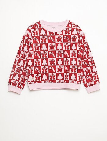 Jersey navideño con estampado de algodón
