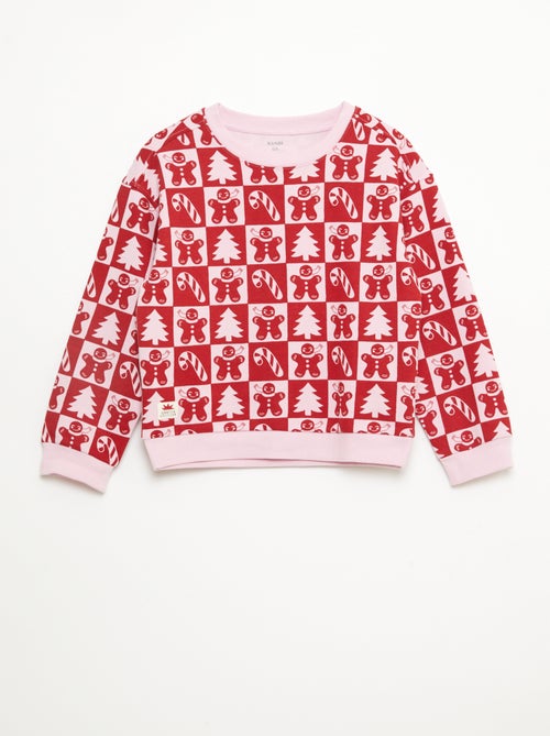 Jersey navideño con estampado integral de algodón - Kiabi