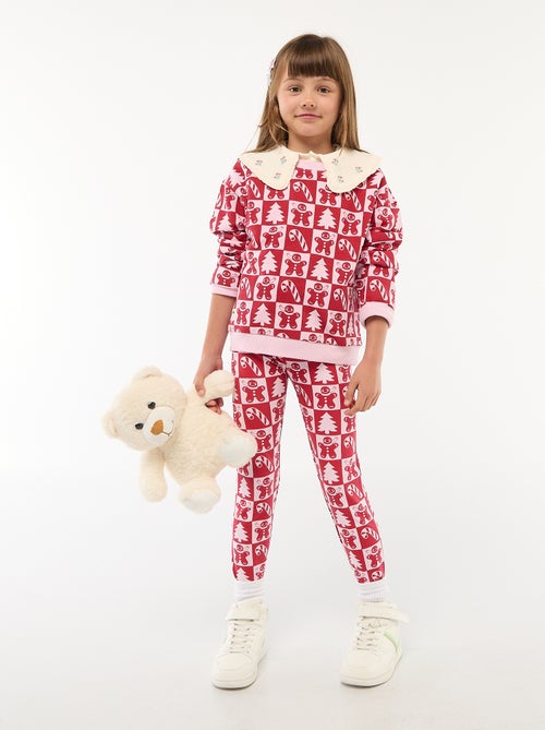 Jersey navideño con estampado integral de algodón - Kiabi