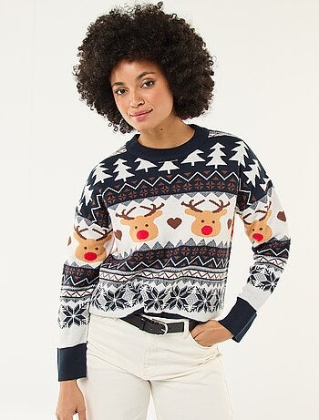 Jersey navideño con jacquard 'reno'
