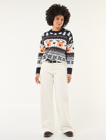 Jersey navideño con jacquard 'reno'