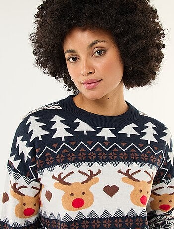 Jersey navideño con jacquard 'reno'