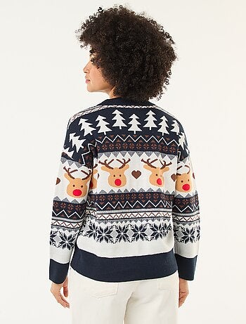 Jersey navideño con jacquard 'reno'