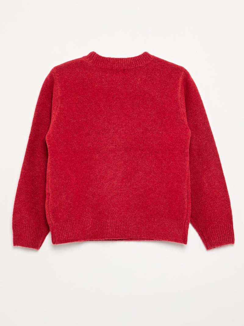 Jersey navideño de jacquard Rojo - Kiabi