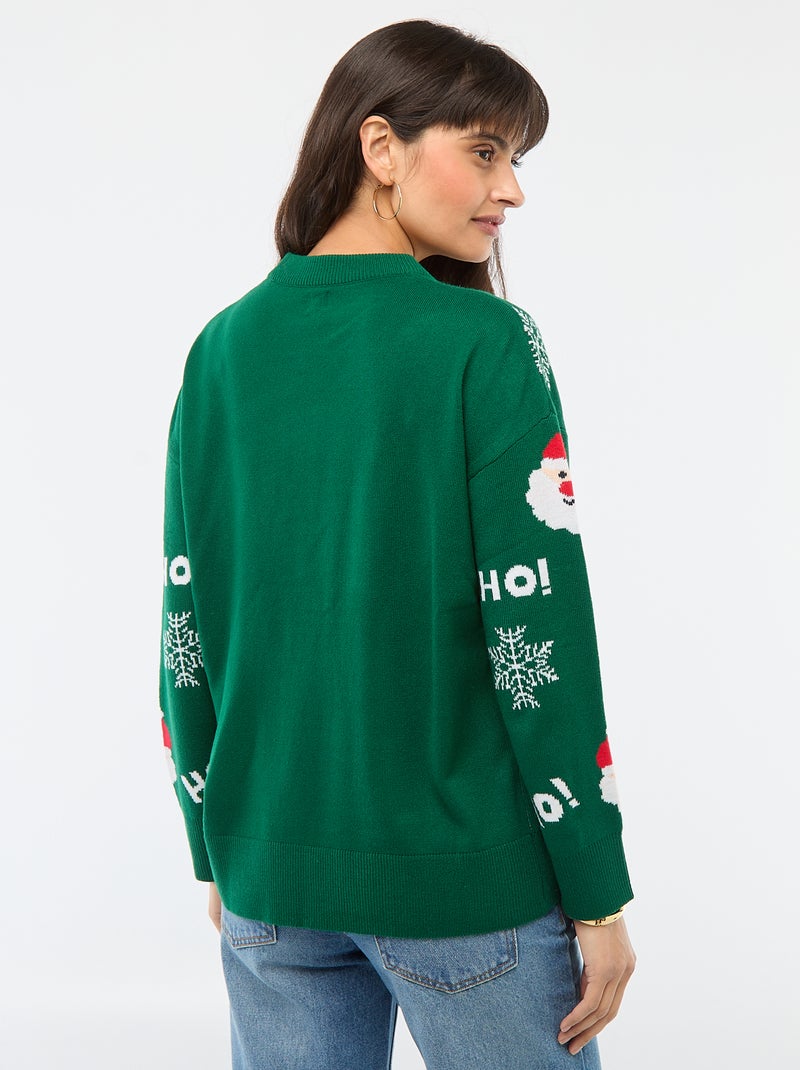 Jersey navideño de jacquard Verde - Kiabi