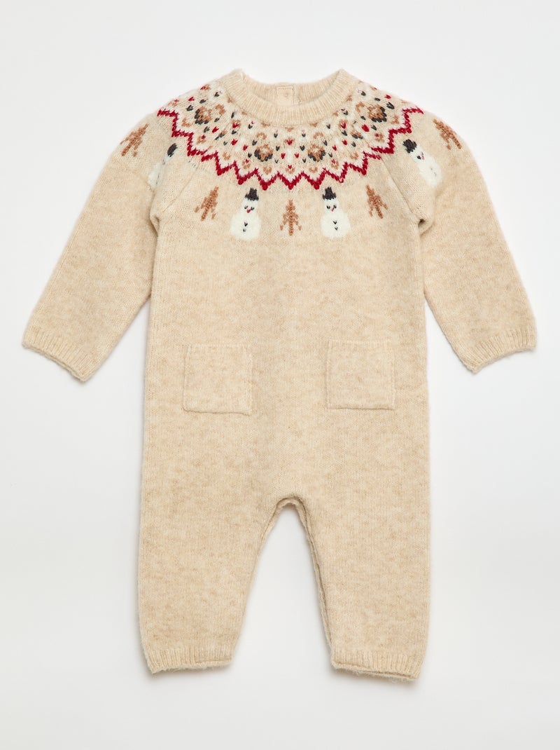 Jersey navideño de punto Beige Bebé niño Kiabi