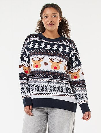 Jersey navideño en jacquard 'reno'