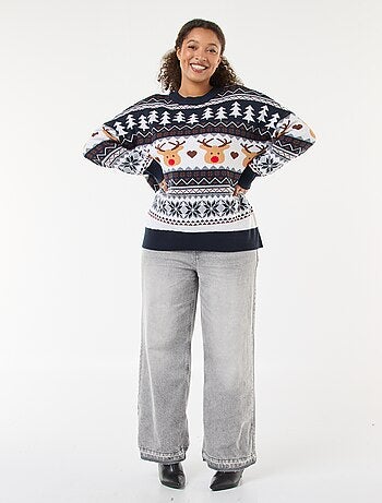 Jersey navideño en jacquard 'reno'