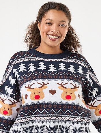 Jersey navideño en jacquard 'reno'