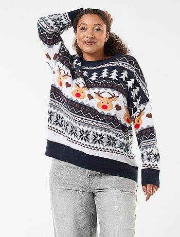 Jersey navideño en jacquard 'reno'