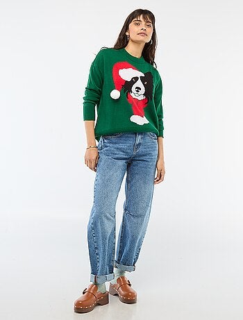 Jersey navideño estampado perro