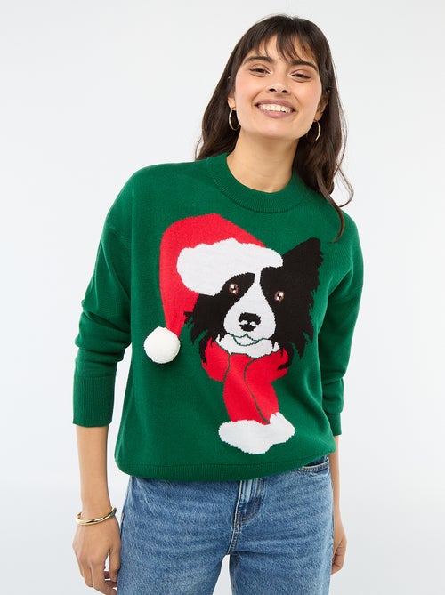 Jersey navideño estampado perro - Kiabi