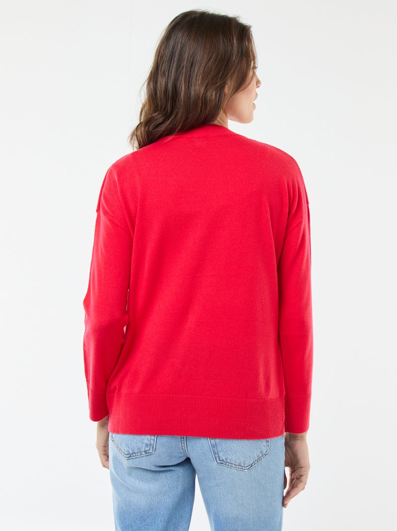 Jersey navideño estampado 'reno' Rojo - Kiabi