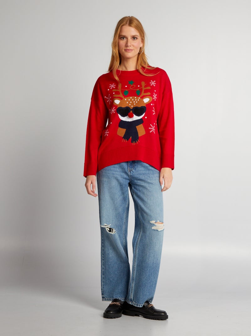Jersey navideño 'reno' Rojo - Kiabi